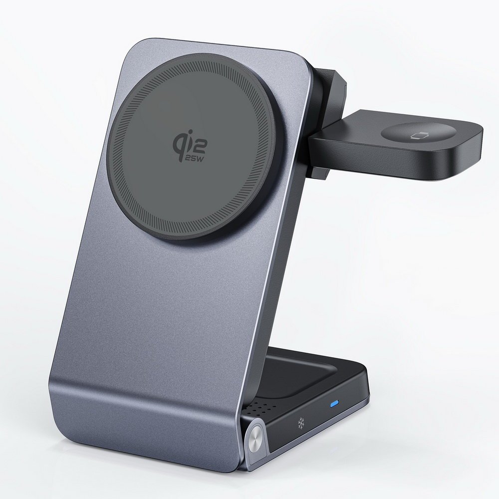 Ładowarka indukcyjna 25W Qi2.2 Active Cooling MagSafe Wireless Charger szybka bezprzewodowa magnetyczna stacja do ładowania Apple Watch / iPhone / A..