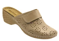 Klapki i japonki damskie - Klapki damskie z regulowaną cholewką - INBLU TR-2U, beżowe - Inblu - miniaturka - grafika 1