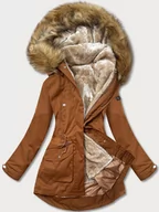 Kurtki damskie - PIKOWANA PARKA ZIMOWA DAMSKA KARMEL-BEŻ (M-21356) - LHD - miniaturka - grafika 1