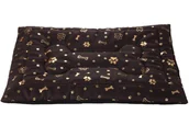 Legowiska dla psów - Legowisko mata dla psa Welsti brązowa złote kości i łapki XL 130x90 antypoślizgowa - miniaturka - grafika 1