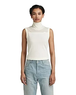G-STAR RAW Damska koszulka z materiału Mix Funnel Tank Top, biały (Papirus 4107-d113), L - Koszulki i topy damskie - miniaturka - grafika 1