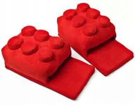 Kapcie damskie - Pluszowe Kapcie Buty Klocki Lego Śmieszne Wsuwane Kolor Czerwony - miniaturka - grafika 1