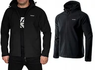 Kurtki męskie - Softshell Męski Hi-tec czarny z kapturem przeciwdeszczowa kurtka gładka XXL - miniaturka - grafika 1