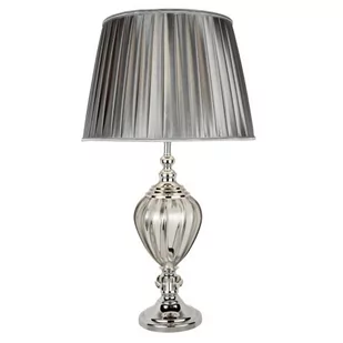 Searchlight Lampa stołowa Greyson z szarym tekstylnym kloszem - Lampy stojące - miniaturka - grafika 1