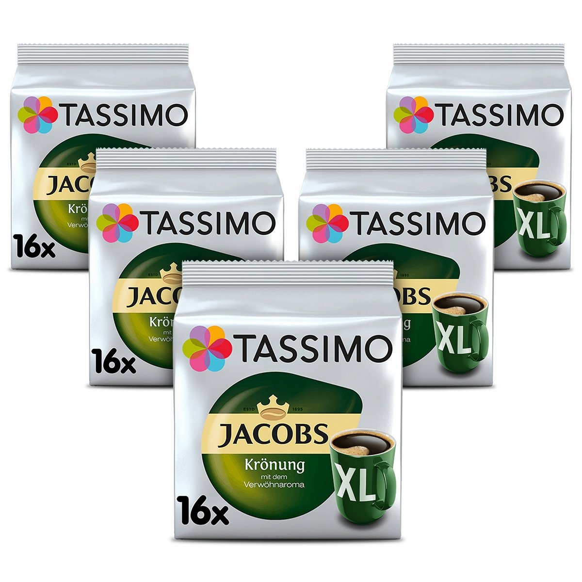 Kapsułki Tassimo Jacobs Kronung XL 5x 16 kapsułek [80 kaw]