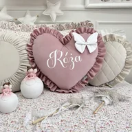 Kołdry i poduszki dla dzieci - Poduszka aksamitna serce z imieniem-12kolorów - miniaturka - grafika 1