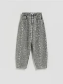 Spodnie damskie - Reserved - Jeansy barrel leg w panterkę - wielobarwny - miniaturka - grafika 1