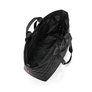 Torebki damskie - Reisenthel classic shopper XL rhombus black – przestronna torba na zakupy i elegancka torebka w jednym, z wodoodpornego materiału - grafika 1