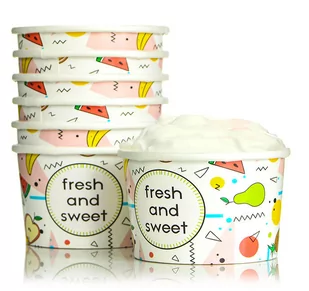 Pojemnik papierowy na lody 130 ml pastel ,,Fresh and Sweet'' 25 sztuk - Naczynia i sztućce jednorazowe - miniaturka - grafika 1