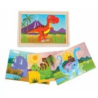 Układanki dla dzieci - Dromader Układanka drewniana Dinozaury  OD 199 ZŁ! GXP-655535 - miniaturka - grafika 1