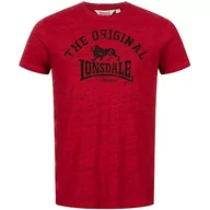Koszulki męskie - Lonsdale Męska koszulka z długim rękawem Regular Fit, Marl Red/Black, L - miniaturka - grafika 1
