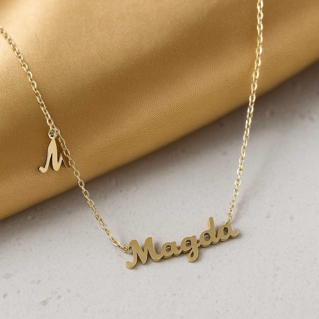 Naszyjnik Name IT [Imiona: Magda] Złota Celebrytka Stal PVD 316L Prezent dla Niej