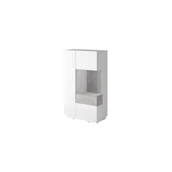 Kredensy - Kredens Prawy TYP-44 Silke Helvetia Wieruszów Biały / Biały Połysk / Dąb Wotan - miniaturka - grafika 1