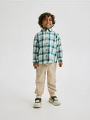 Bluzki dla niemowląt - Reserved - Bawełniana koszula w kratę - beżowy - miniaturka - grafika 1