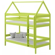 Łóżka dla dzieci i młodzieży - Zielone łóżko piętrowe domek dla 2 dzieci z materacami - Zuzu 3X 190x80 cm - miniaturka - grafika 1