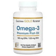 Suplementy naturalne - California Gold Nutrition Omega-3 Premium Fish Oil 180 EPA / 120 DHA, 100 kaps. - miniaturka - grafika 1