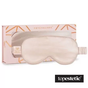 Crystallove Crystallove Opaska Na Oczy Do Spania Jedwabna (złota) 1 szt - Pozostałe akcesoria do kąpieli i SPA - miniaturka - grafika 1
