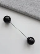 Broszki - KLASYCZNA SZPILKA BROSZKA CZARNA KULKA DO UBRAŃ - miniaturka - grafika 1