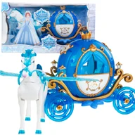 Figurki dla dzieci - Duża Kareta Karoca Dla Lalki Chodzący Koń Pegaz Dźwięki Światła Z Koniem - miniaturka - grafika 1