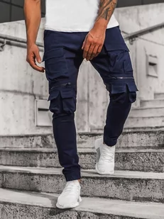 SPODNIE MĘSKIE CHINO JOGGERY GRANATOWE OZONEE G/2787 - Ozonee - Spodnie męskie - miniaturka - grafika 1