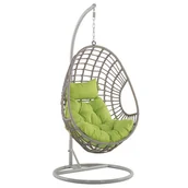 Fotele ogrodowe wiszące - Beliani Fotel wiszący rattan brązowoszary ARPINO - miniaturka - grafika 1