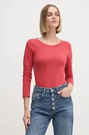 Bluzki damskie - Tommy Hilfiger longsleeve bawełniany kolor czerwony WW0WW37861 - miniaturka - grafika 1