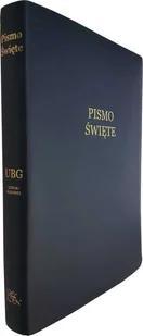 Uwspółcześniona Biblia Gdańska UBG duża ekoskóra PU F3 złoto szeroki margines granat - Religia i religioznawstwo - miniaturka - grafika 1