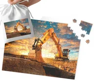 Puzzle - PUZZLE - MASZYNY BUDOWLANE WZORY DLA CHŁOPCA 110EL + WORECZEK - miniaturka - grafika 1
