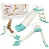 Place zabaw - Zjeżdżalnia biało-zielona dla dzieci 140cm Doloni - miniaturka - grafika 1