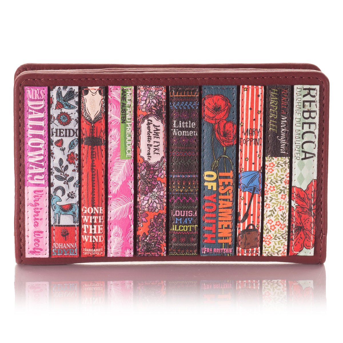 Mały wiśniowy portfel damski Literatura Yoshi Y1089