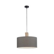 Lampy sufitowe - Zuma Line Linen 15112-15 lampa wisząca zwis 1x60W E27 szara/drewniana - miniaturka - grafika 1