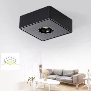 ZMH LED lampa sufitowa czarny reflektor sufitowy natynkowy z 1 płomieniem reflektor sufitowy ciepły biały reflektor kątowy 7W do kuchni salonu jadalni korytarza przedpokoju