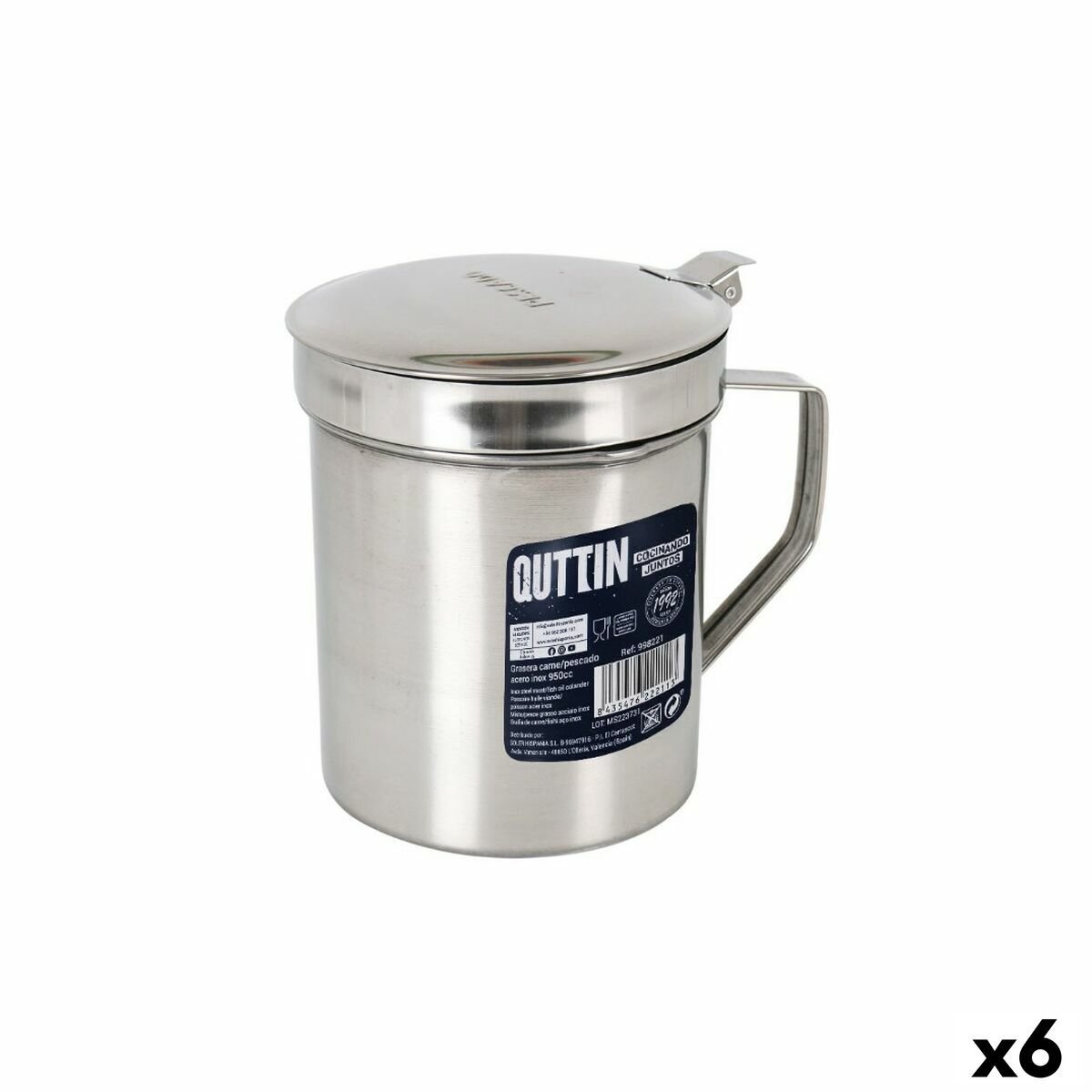 Miska do sałatek Privilege 950 ml stal nierdzewna 15 x 12 x 14 cm (6 sztuk)