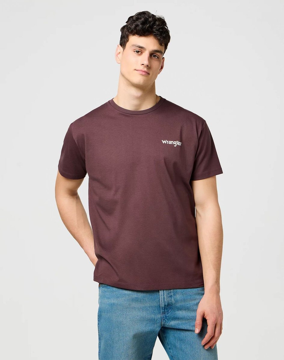 t-shirt kobieta wrangler 112371468 vintage tee mahogany
