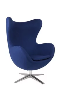D2.Design Fotel Jajo szeroki wełna niebieska 2729 27636 - Fotele - miniaturka - grafika 1