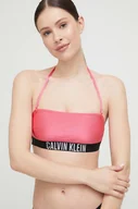 Stroje kąpielowe - Calvin Klein biustonosz kąpielowy kolor fioletowy lekko usztywniona miseczka - miniaturka - grafika 1