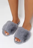 Kapcie damskie - Szare Kapcie Kharilea - miniaturka - grafika 1