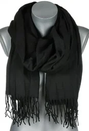 Szalik damski jesienno zimowy z frędzlami ST-6-9N czarny - Apaszki i szaliki damskie Szalik damski jesienno zimowy z frędzlami ST-6-9N czarny - Apaszki i szaliki damskie - miniaturka - grafika 1
