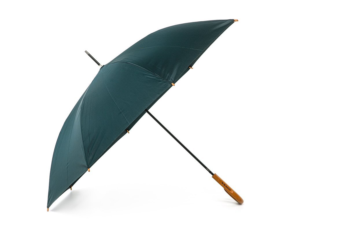 Parasol typu laska z drewnianą rączką J Wooden Green