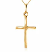 Biżuteria religijna - Murrano Złoty Krzyżyk 333 Bello z Łańcuszkiem Grawer ZZ-176_PAN-333-1MM - miniaturka - grafika 1