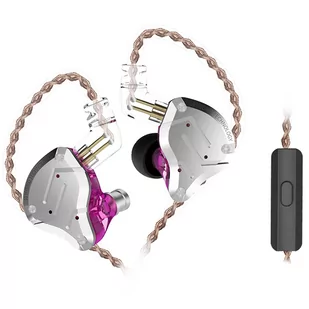 KZ ZS10 Pro Wired Earphone 4BA 1DD HiFi Bass with Mic - Purple - Słuchawki - miniaturka - grafika 1