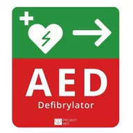 Akcesoria do rehabilitacji - Tablica kierunkowa do defibrylatora AED Tablica kierunkowa do oznaczania w Prawo ( kwadratowa ) - miniaturka - grafika 1