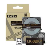 Taśmy do drukarek barwiące - Epson LK-6BKP taśma 24 mm, złoty na metalicznym czarnym, oryginalna - miniaturka - grafika 1