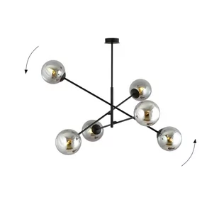 Emibig LINEAR 6 BLACK/GRAFIT 1167/6 lampa sufitowa żyrandol nowoczesny klosze 1167/6 - Lampy sufitowe - miniaturka - grafika 3