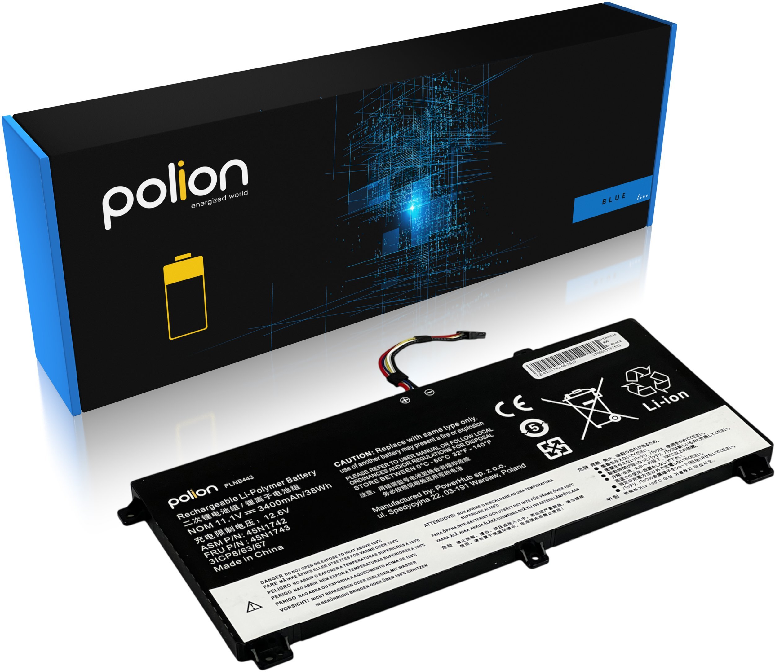 Bateria do laptopa LENOVO 45N1742 ThinkPad T550 T550s T560 W550 3400mAh