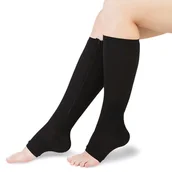 Bielizna lecznicza - Podkolanówki uciskowe na zamek - czarne XXL - miniaturka - grafika 1