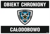 Akcesoria BHP - Tablica Obiekt chroniony całodobowo 25x35cm PCV 1mm - miniaturka - grafika 1