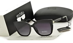 ESTILLO Damskie okulary przeciwsłoneczne polaryzacyjne czarne EST-06-1 Estillo EST-06-1 - Okulary przeciwsłoneczne - miniaturka - grafika 1