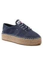 Espadryle damskie - Tommy Jeans Espadryle Essential Flatform Espadrille EN0EN01434 Granatowy - miniaturka - grafika 1