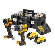 Zestawy elektronarzędzi - DeWalt DCK2051E2T-QW akumulatorowy 2-narzędziowy zestaw Combo 18V 2x1,7Ah Li-Ion PowerStack (DCD800+DCF850) w walizce - miniaturka - grafika 1